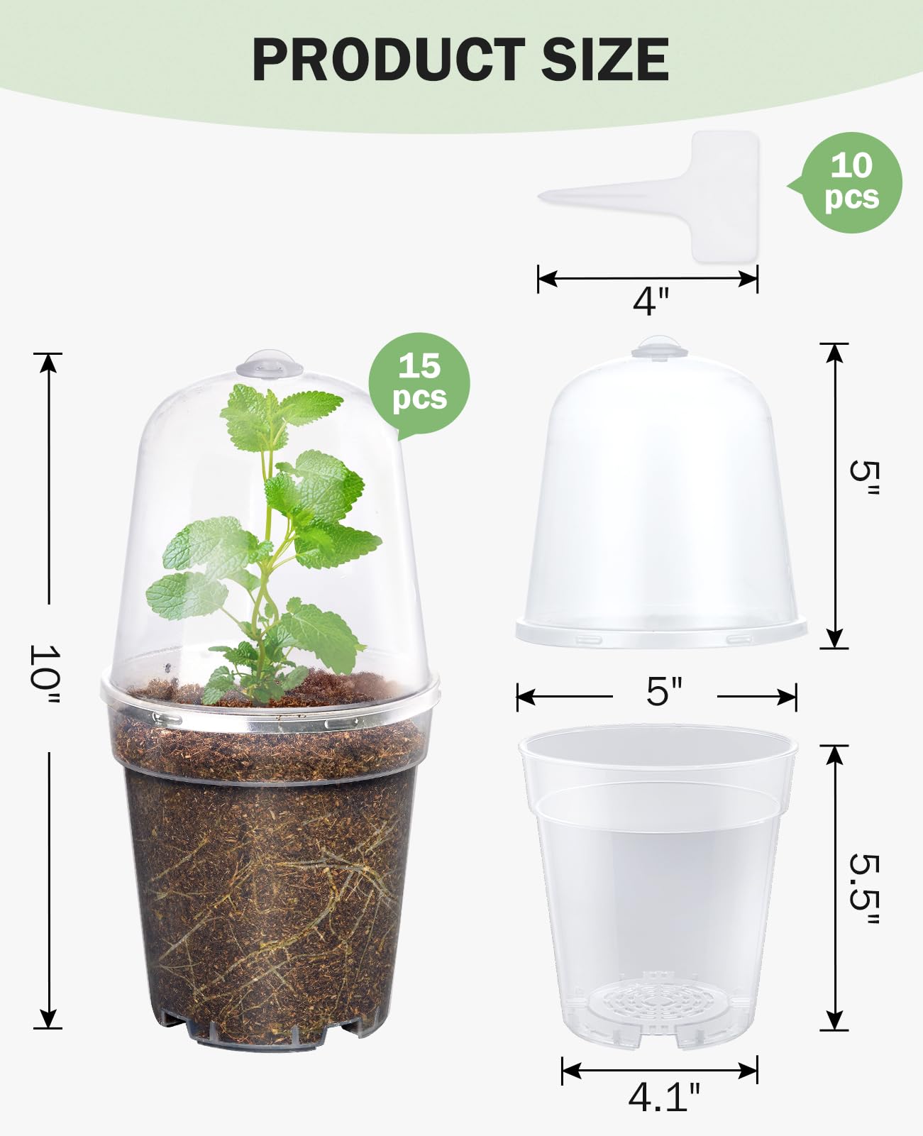 Homenote 15-pack pot set with lids for propagation