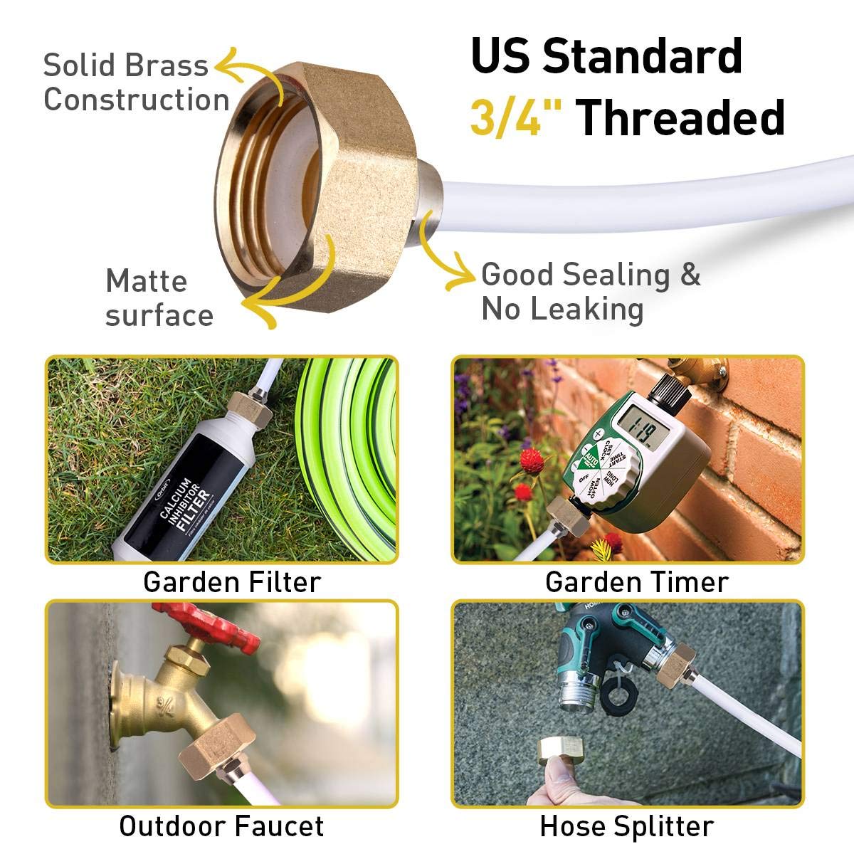HOMENOTE 3/4 to 1/4 hose thread tubing connection showcased