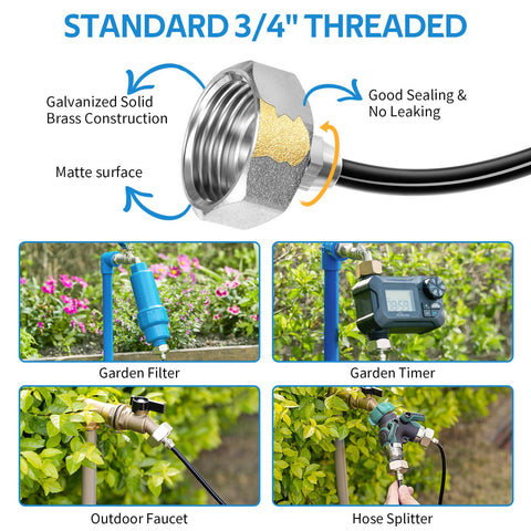 Homenote brass adapter 3/4 inch for easy faucet hookup.