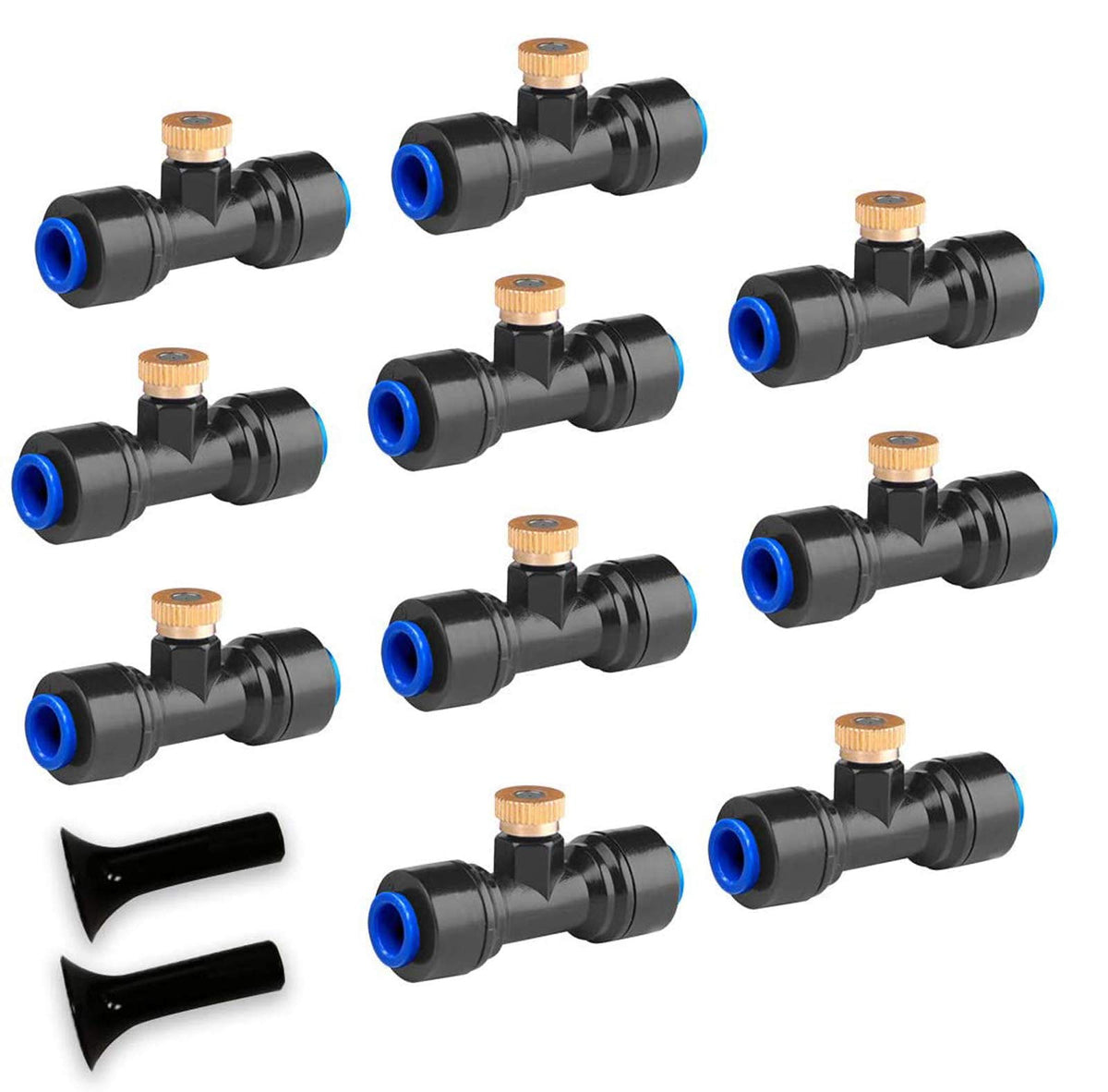 HOMENOTE brass misting nozzle for outdoor cooling on patios.