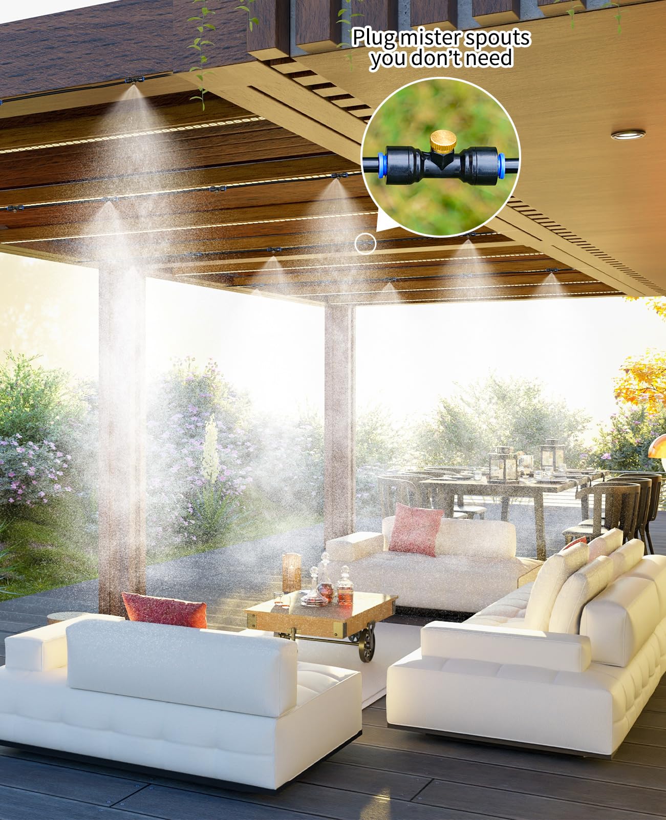 Homenote brass misting nozzle plug closeup highlights solid brass construction for longevity.