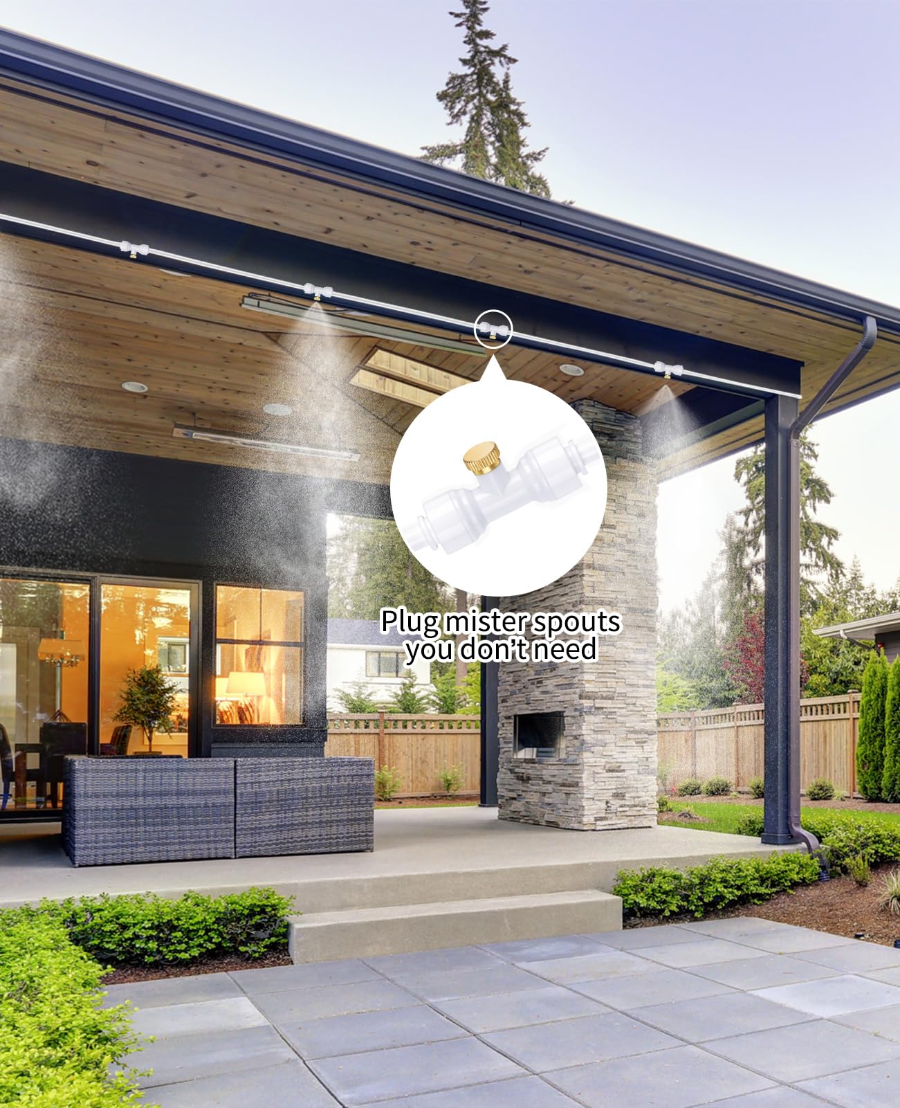 Homenote brass misting nozzle plug promotes water-saving option during use.