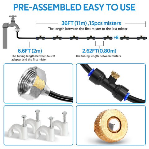 HOMENOTE brass nozzles deliver even mist for gardens