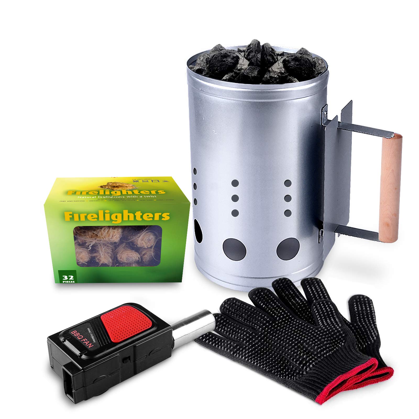 Homenote charcoal starter 11.5-inch dimensions for easy loading and ignition