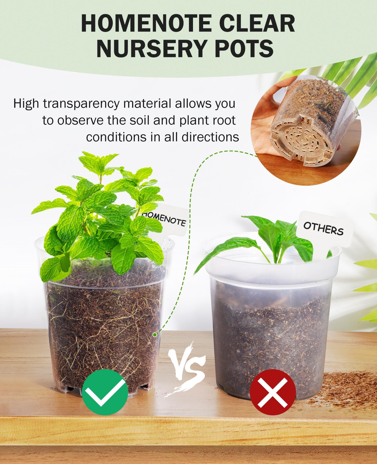 Homenote clear nursery pot 30-pack helps organize seedling projects efficiently.