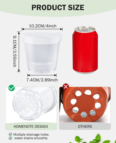 Homenote clear nursery pots ventilated base supports seedling health