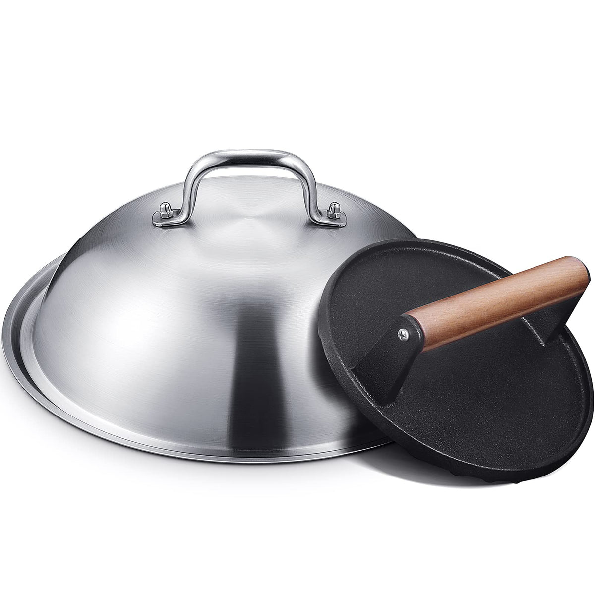 HOMENOTE griddle melting dome 12.5 inch covers burgers evenly for cafe-style results.