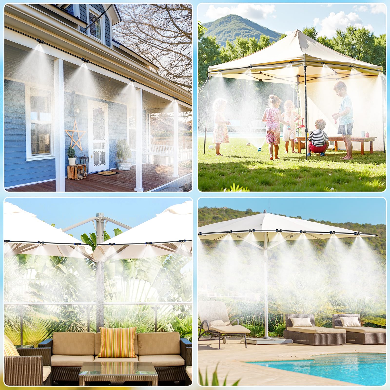 HOMENOTE tee fittings ensure leakproof misting system setup.