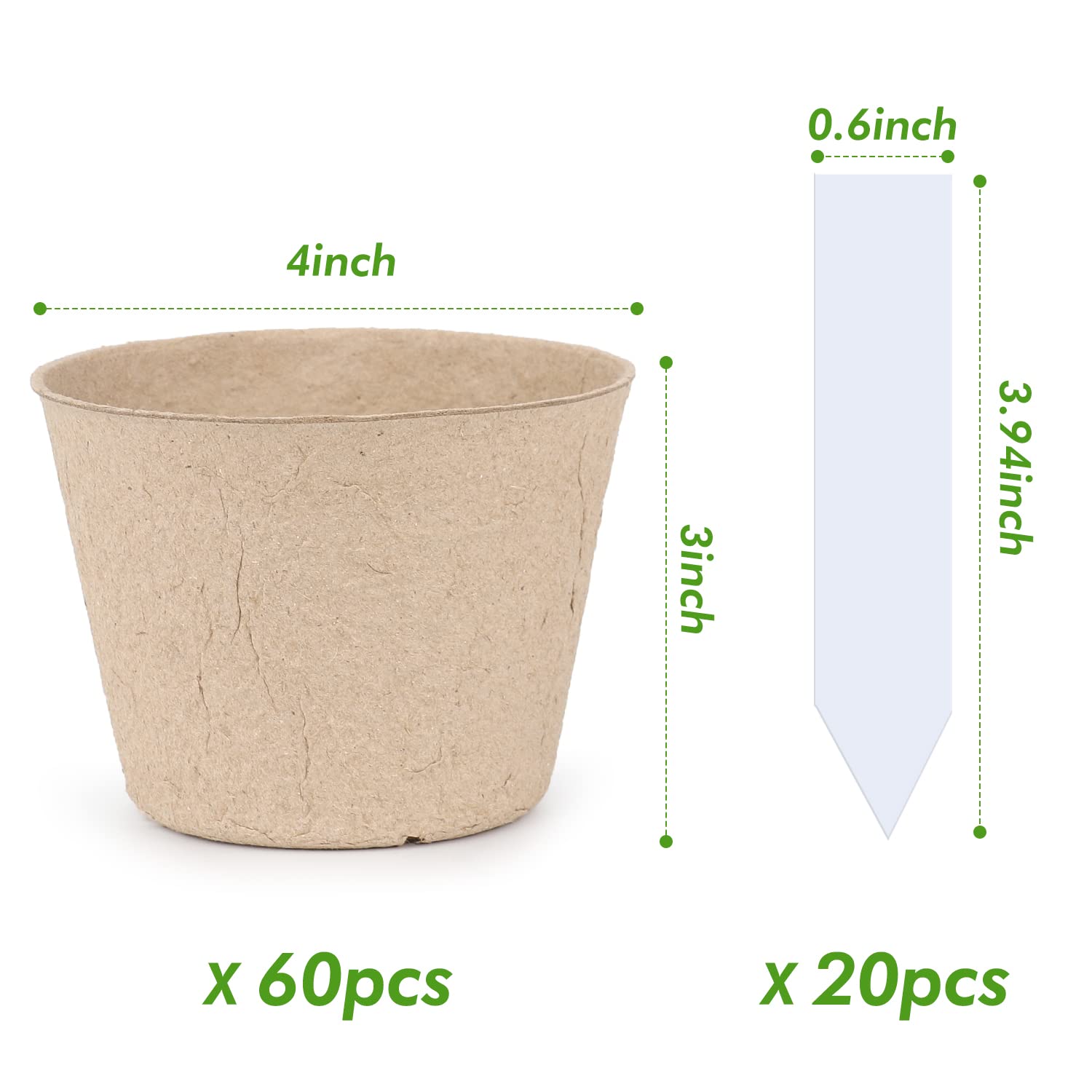 Homenote peat pots with textured surface for easy separation.