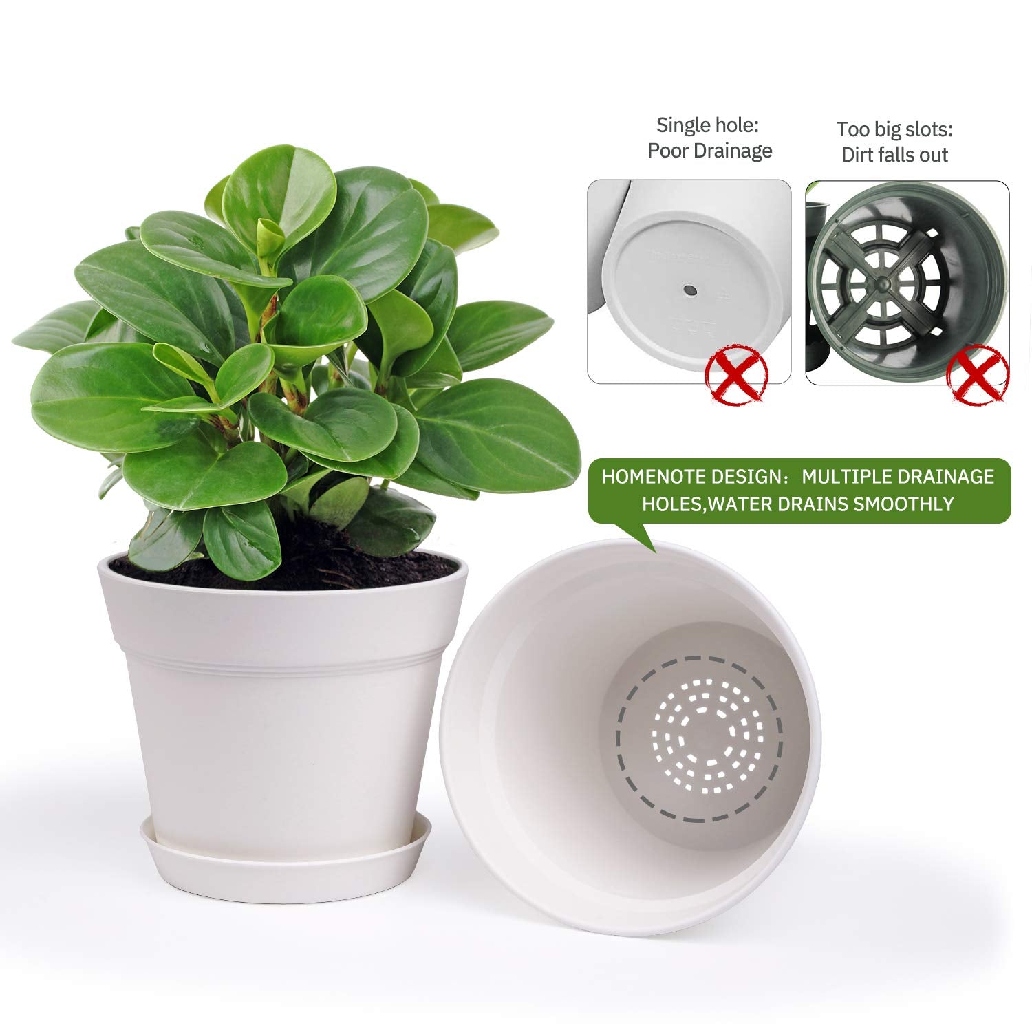 Homenote planters displayed on a windowsill for a neat garden setup.