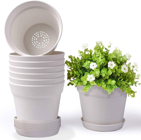 Homenote 8-pack pots with drainage design prevent waterlogging and soil buildup.