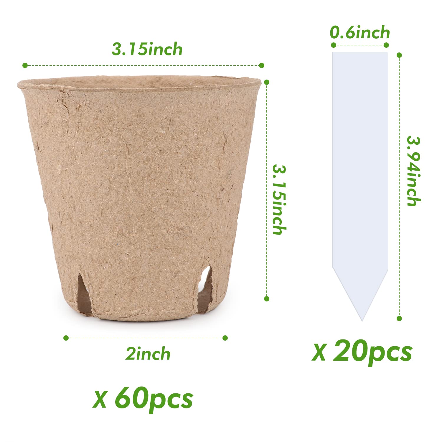 Homenote textured seed pots separate easily for quick transplant.