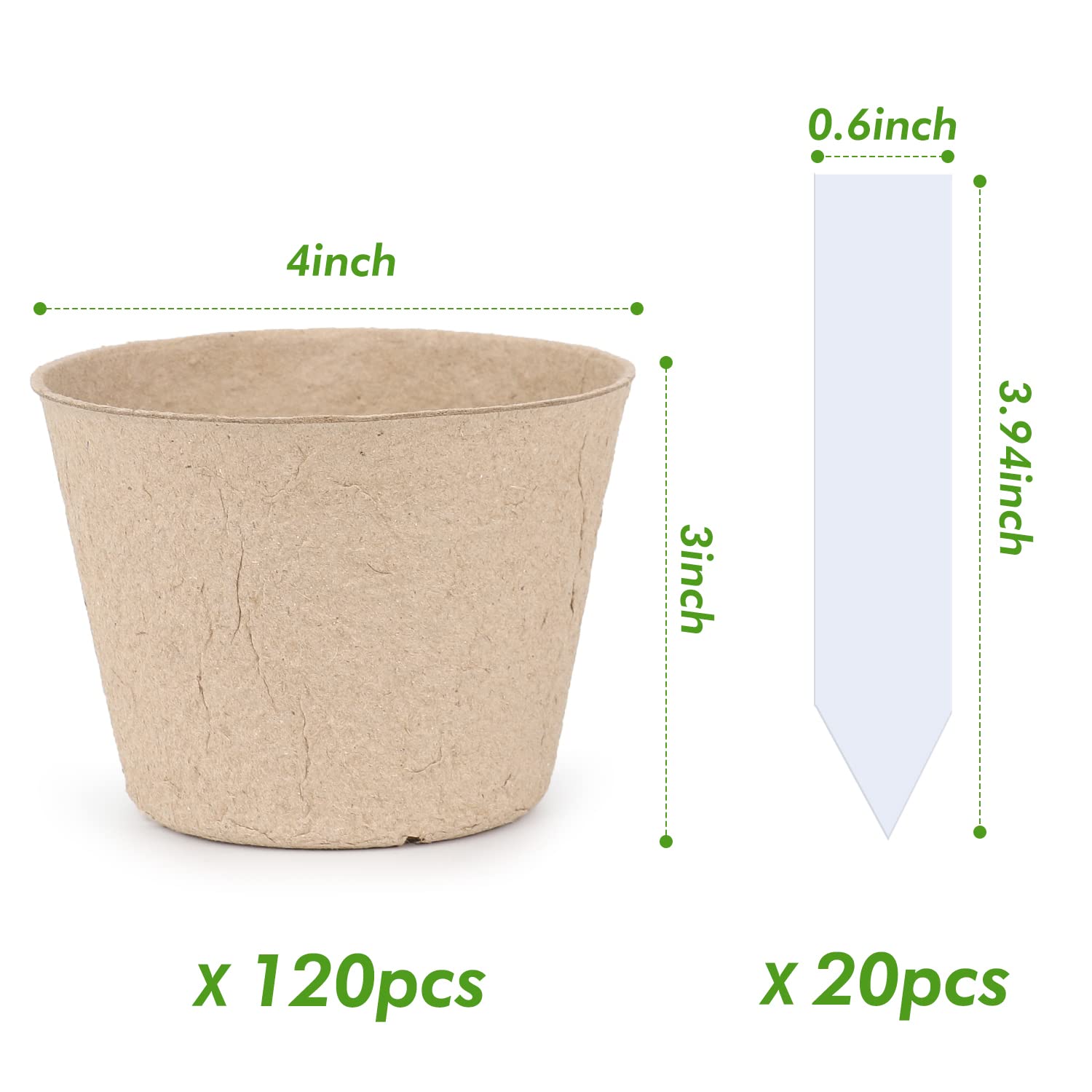 Homenote textured surface peat pots separate easily for transplant prep