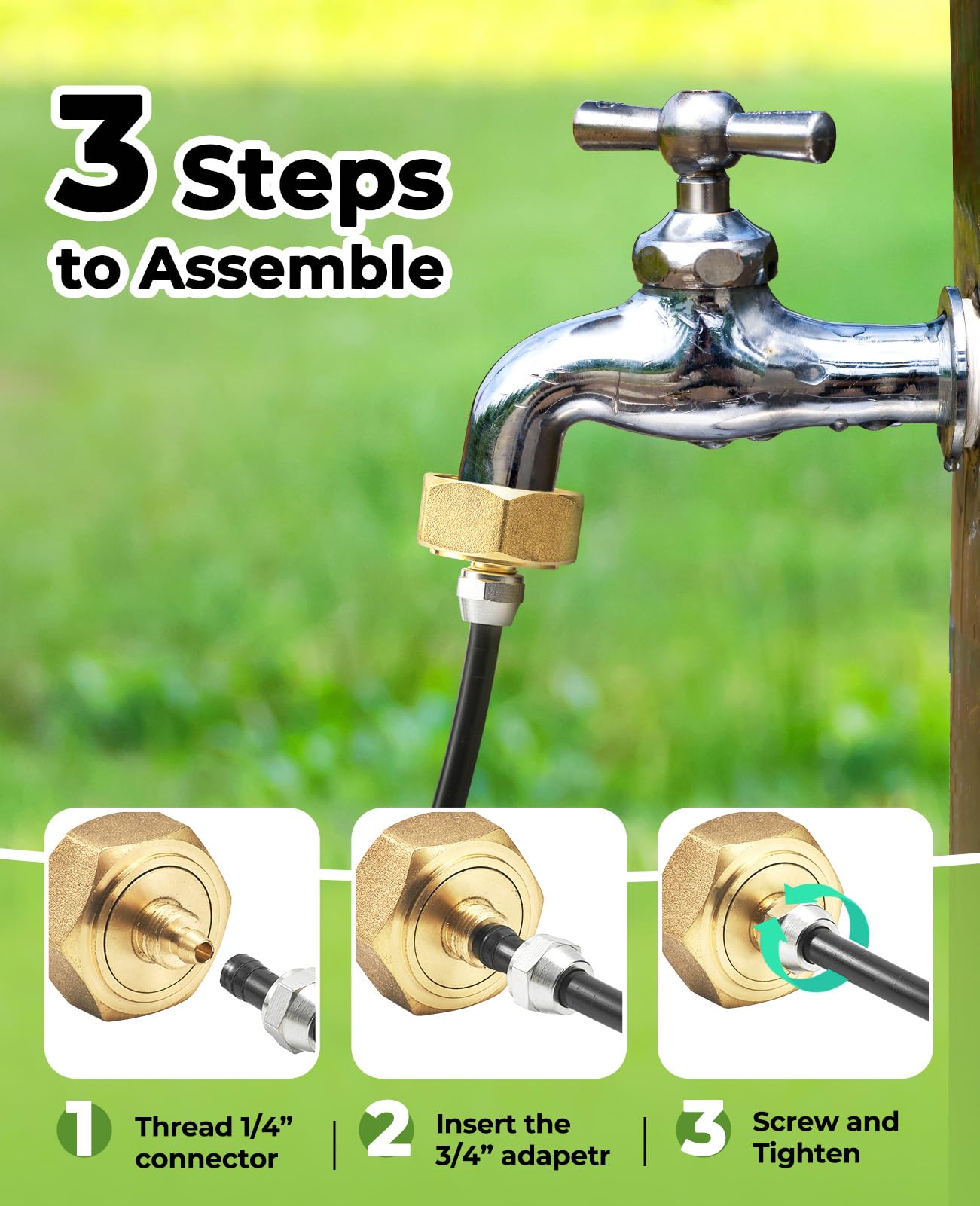 HOMENOTE two brass adapters with washers included