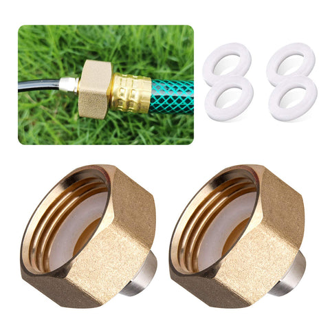 HOMENOTE brass faucet adapters in a 2-pack for drip irrigation use
