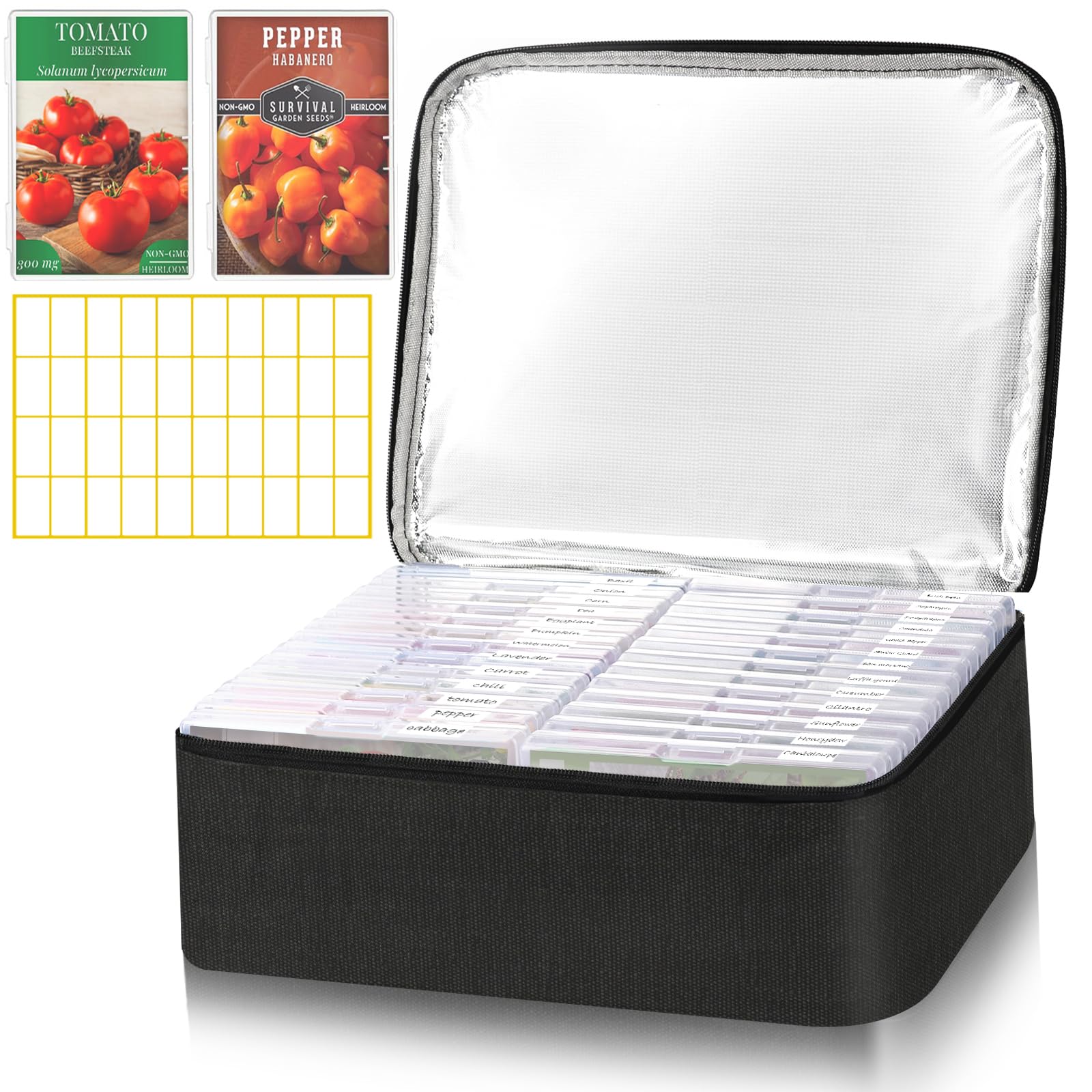 HomePekite 26-slot seed storage box displays seeds clearly for quick access.