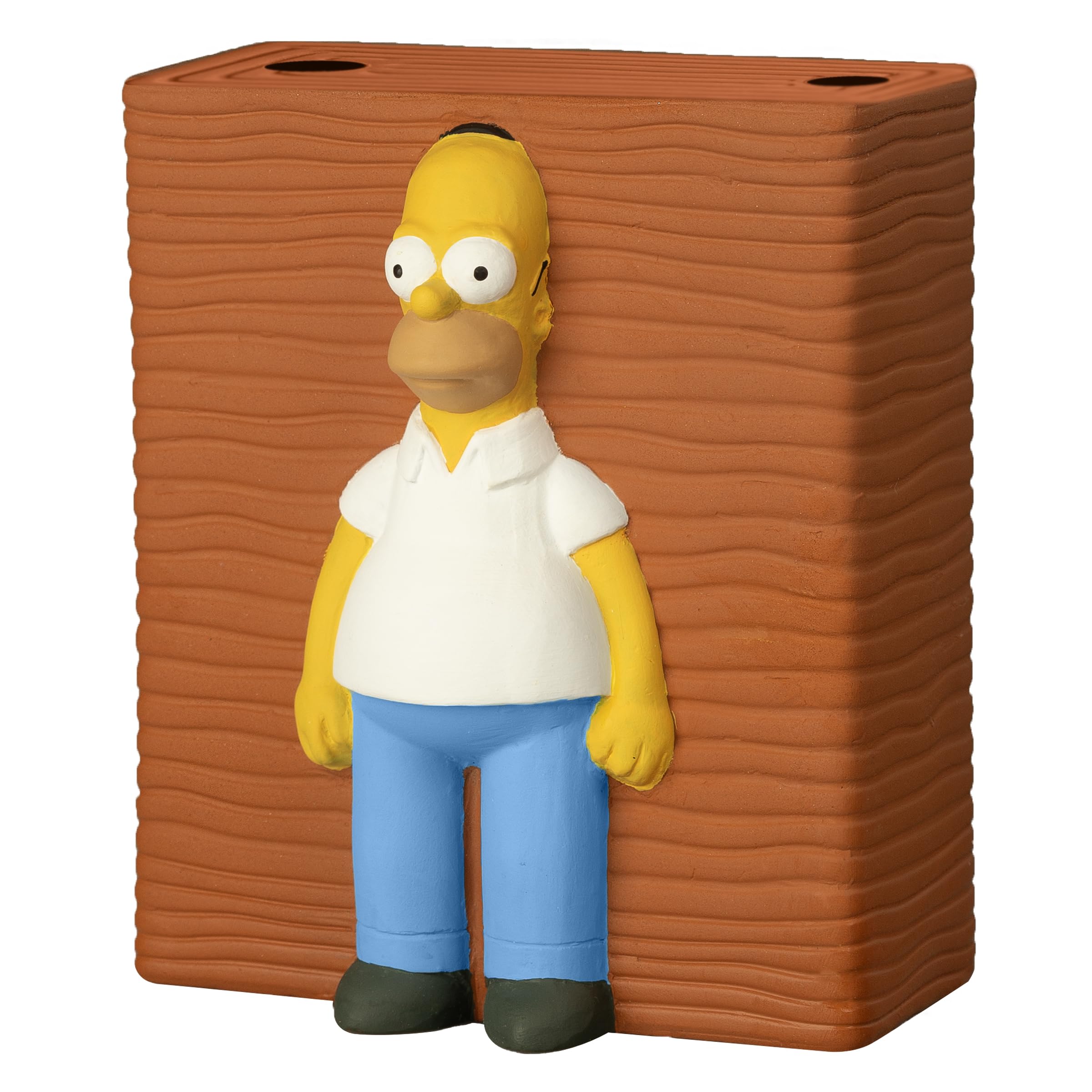 Homer Chia Pet after growth with vibrant green chia coat