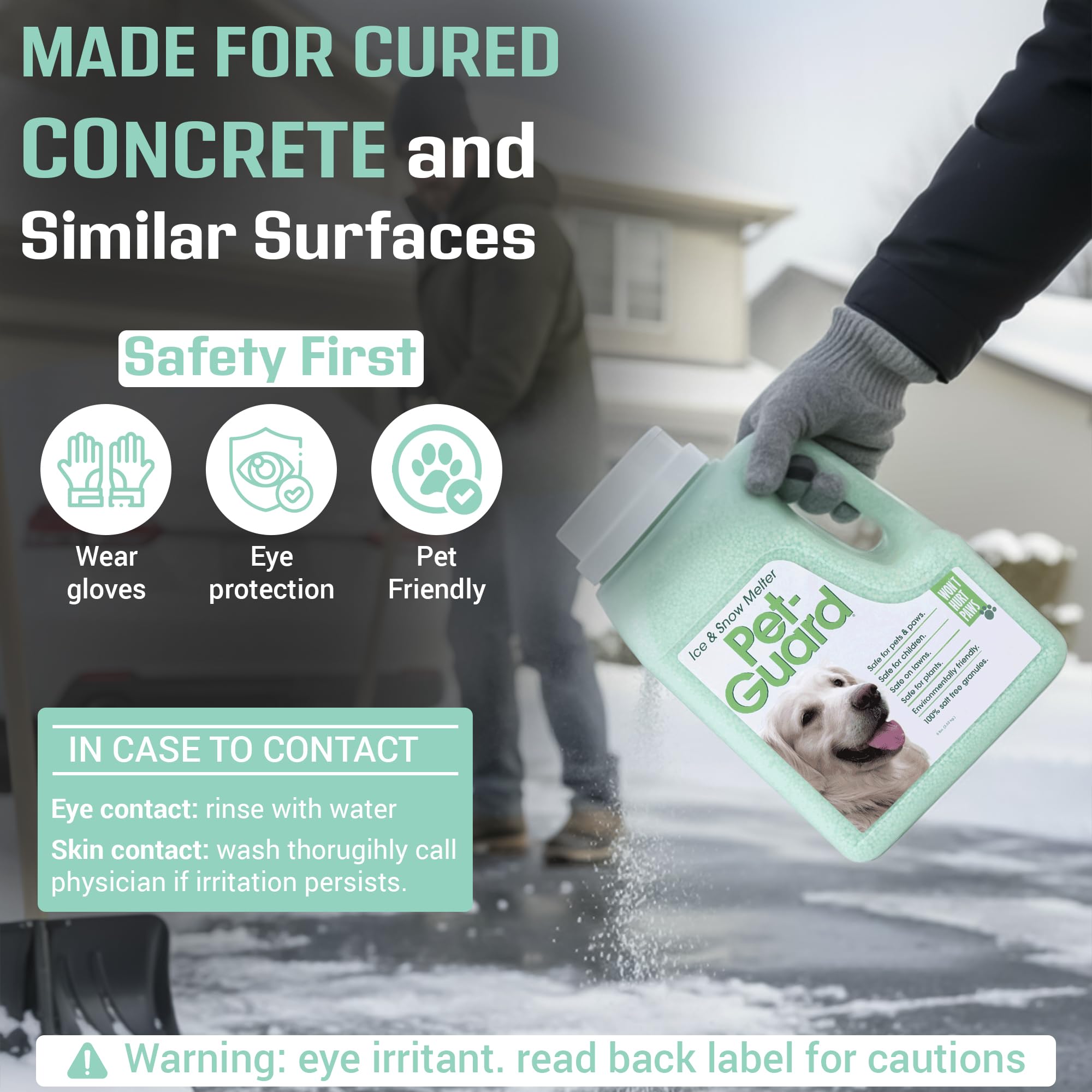 Homestand Market fast-acting ice melt on icy surfaces for quicker traction.