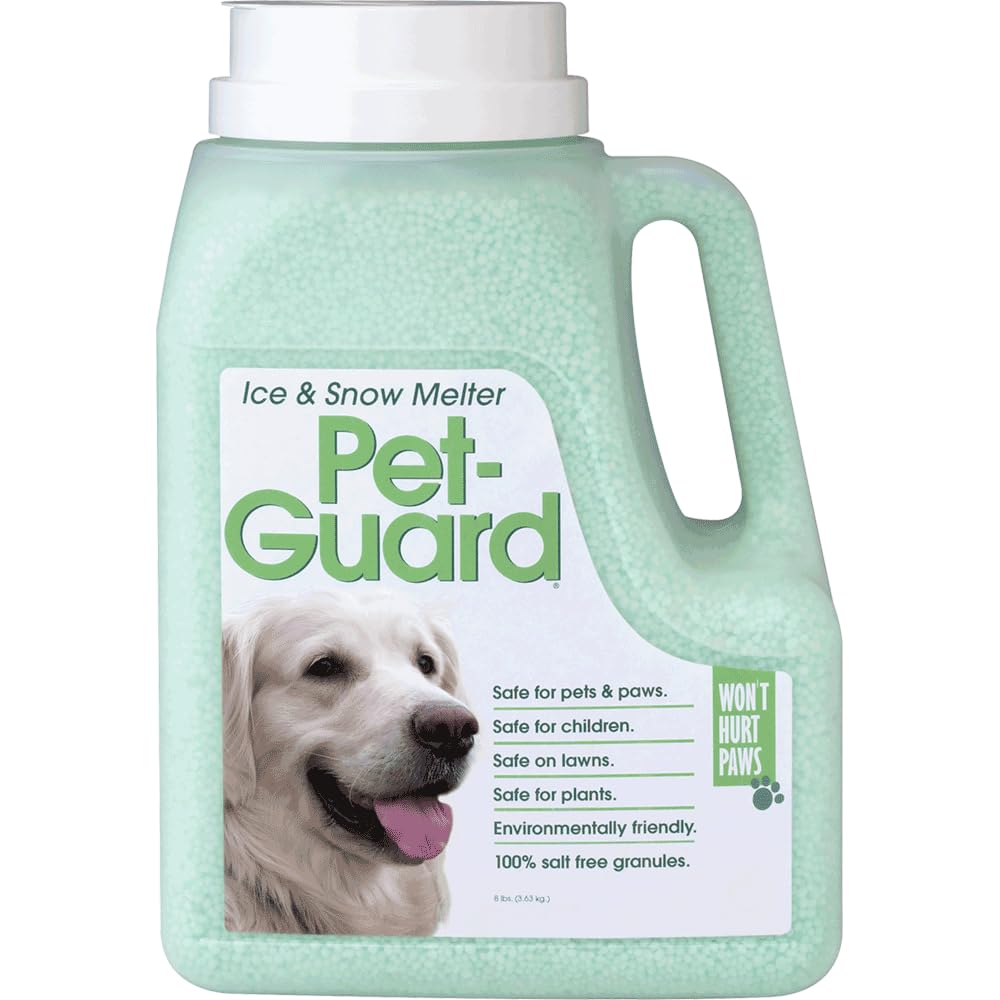 Homestand Market Pet Safe Ice Melt 8lb jug front view for safe, controlled use.