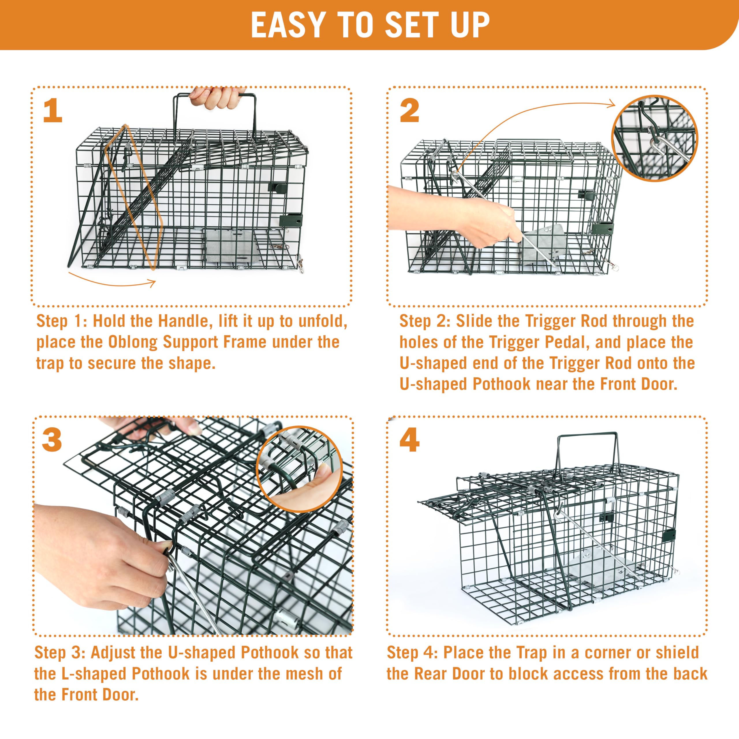 HOMESTEAD 1in mesh detail highlights size suitability and secure captures.