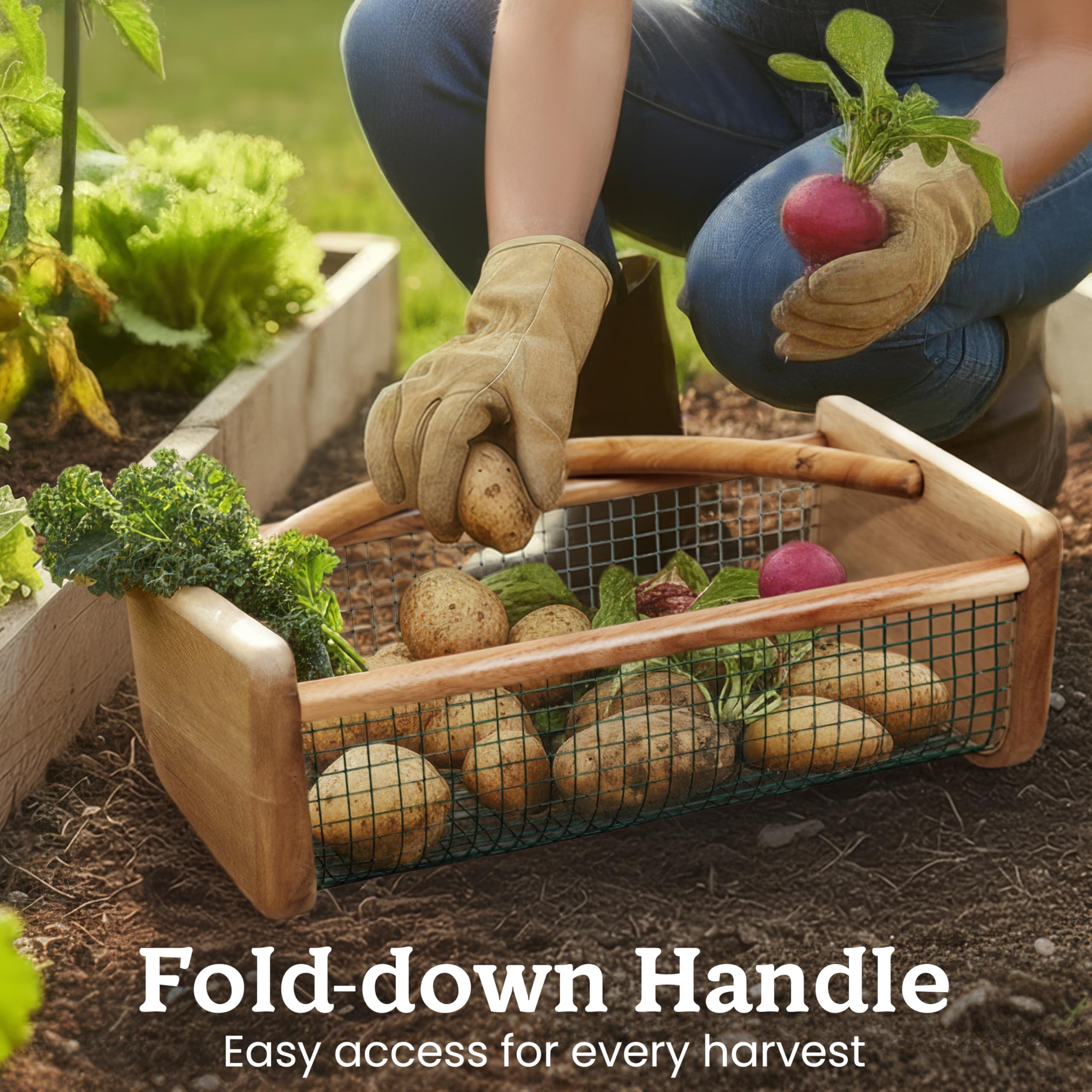 HOMESTEAD Garden Hod durable acacia frame supports indoor outdoor use