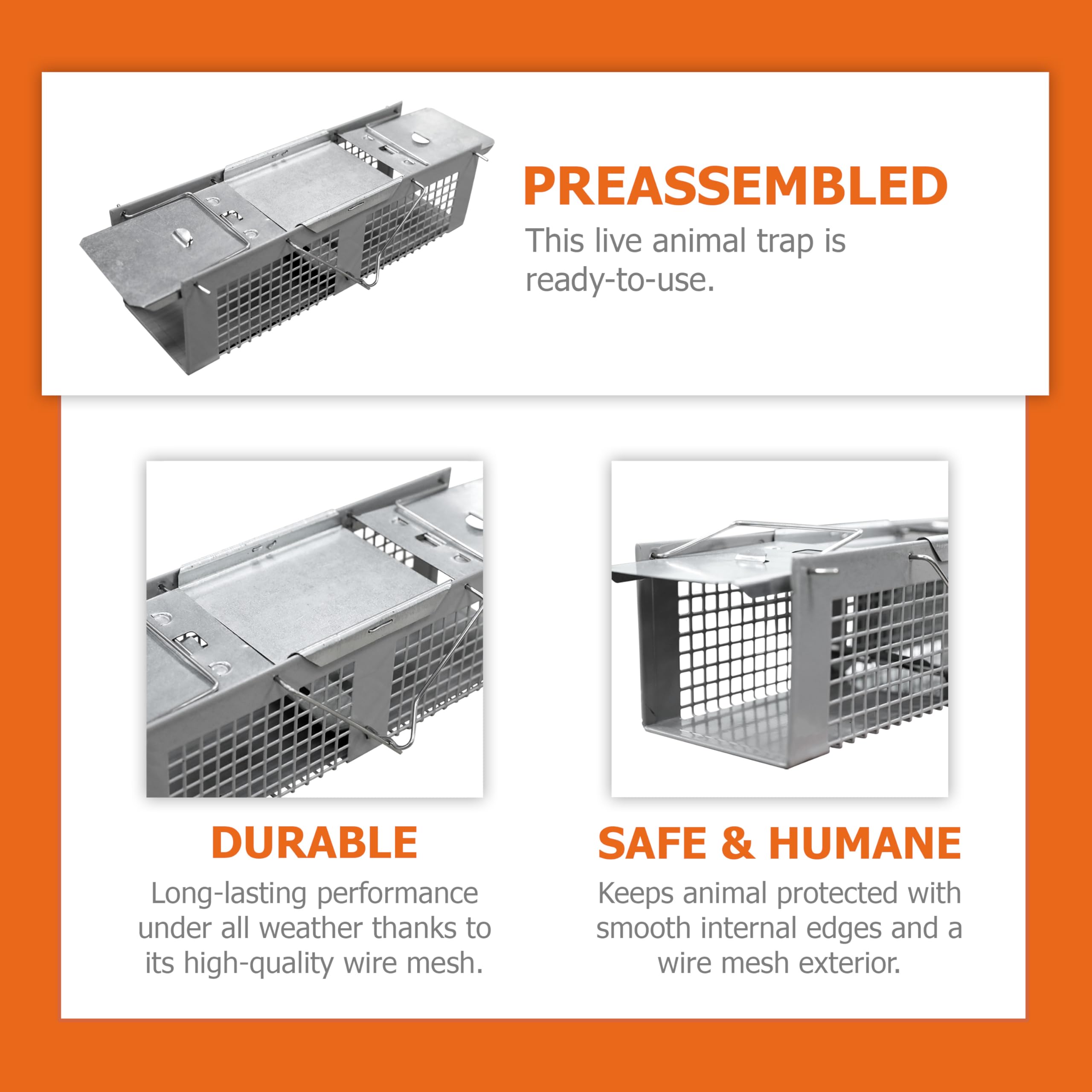 HOMESTEAD No Kill Mouse Trap interior reveals accessible humane chamber.
