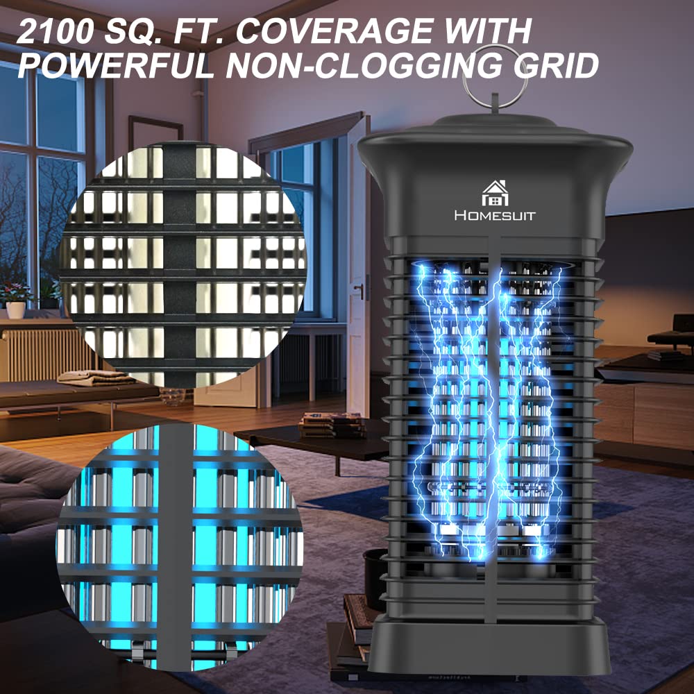 Homesuit Bug Zapper electric grid closeup shows the high-voltage killing surface.