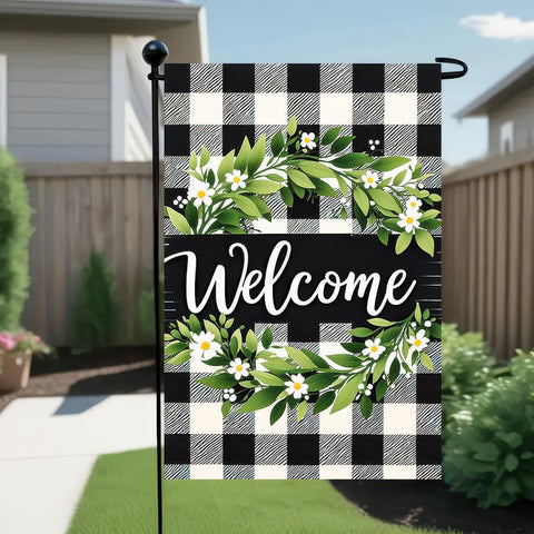 HOMETITUTE 12x18 flag fits standard garden stands for easy setup.