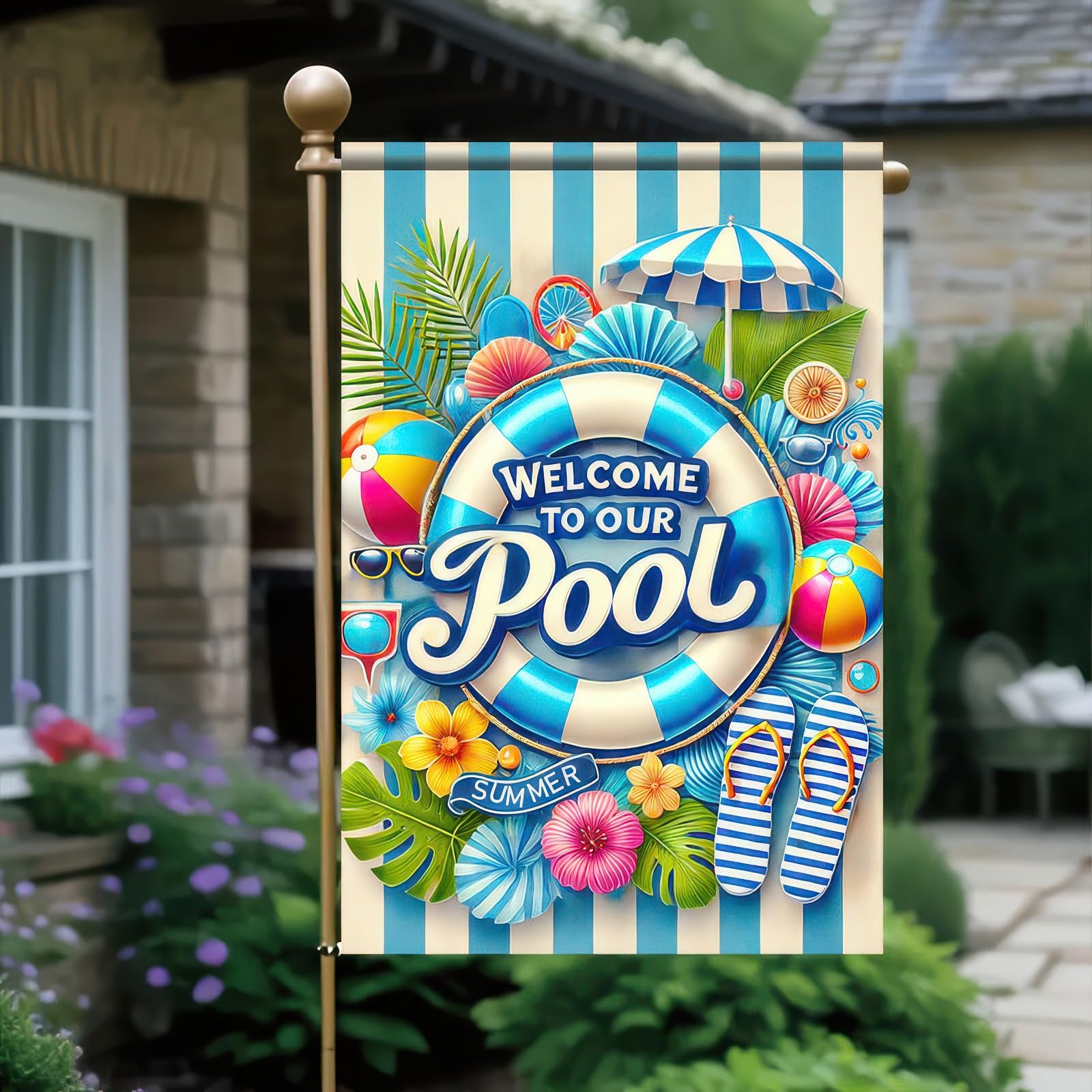 HOMETITUTE BlissYard double-sided design provides vibrant visibility from both sides.