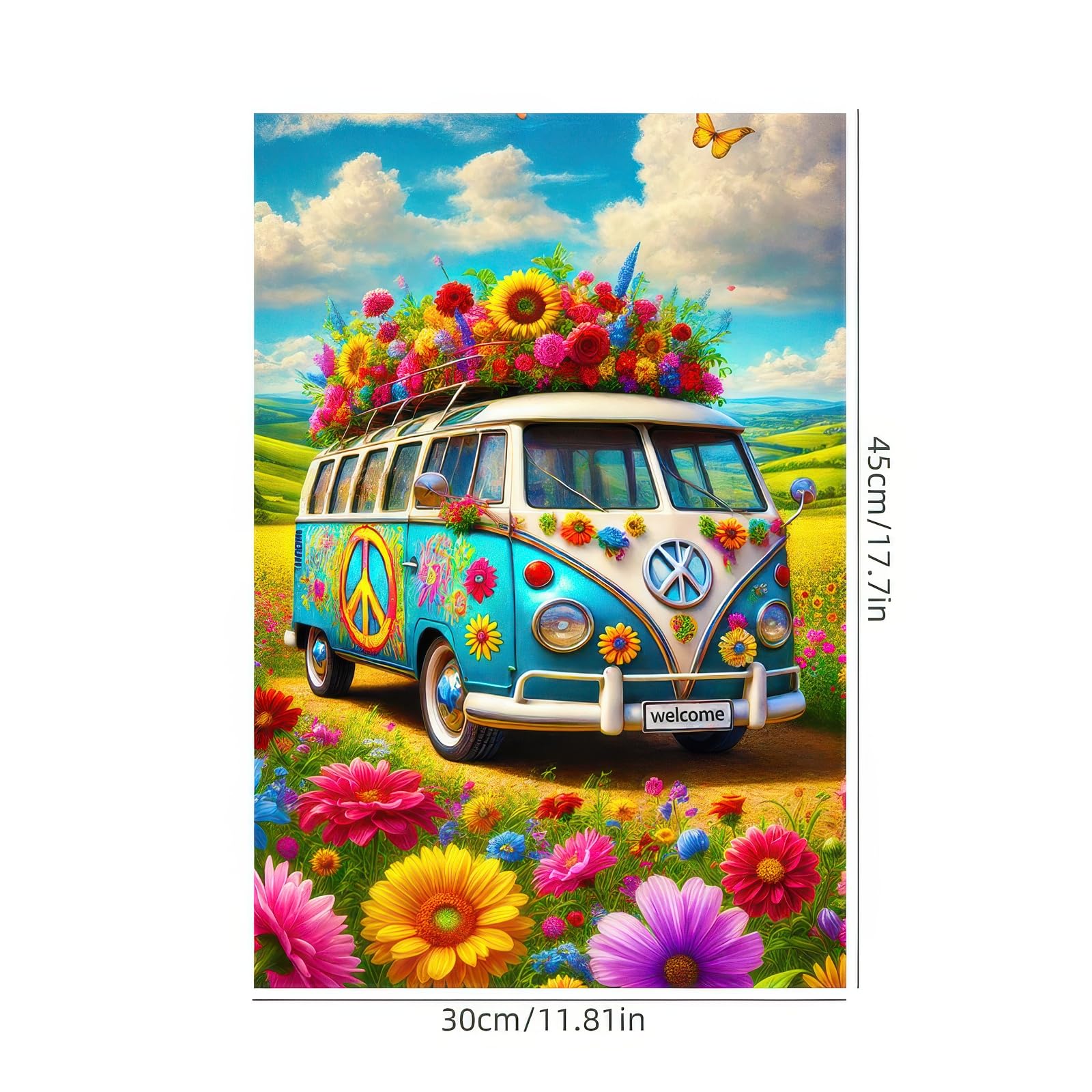 HOMETITUTE double-sided garden flag shows clear design from both sides