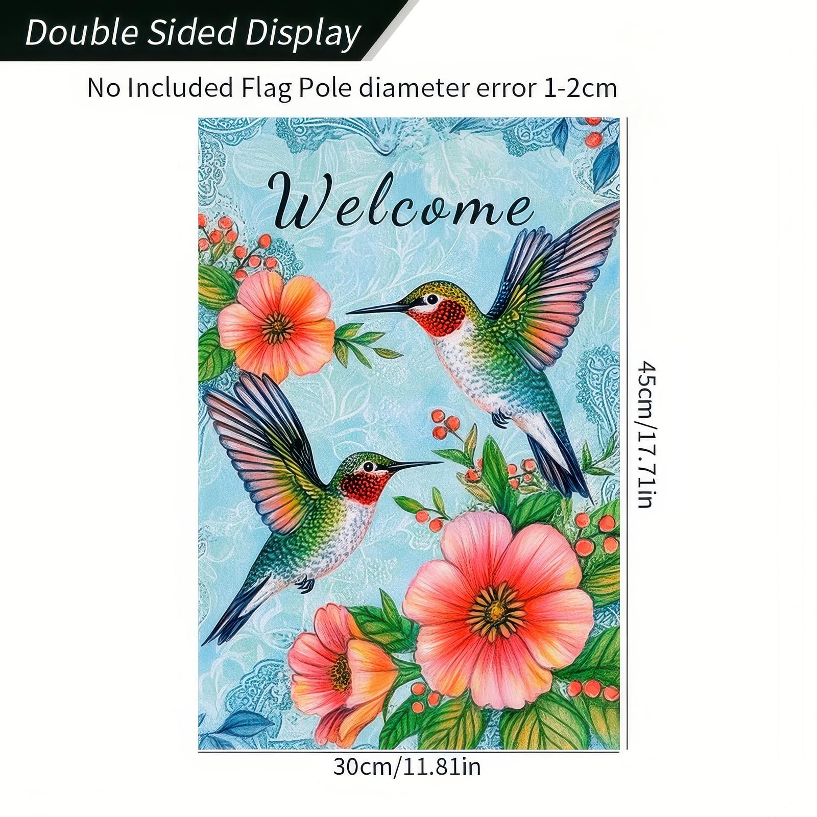 HOMETITUTE Double-Sided Welcome Flag shows messages clearly from both sides.