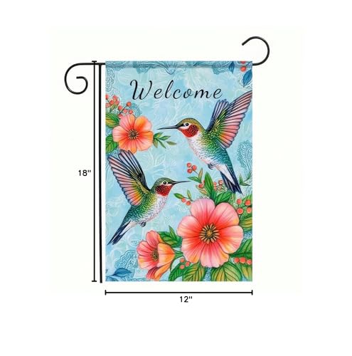 HOMETITUTE Hummingbird Floral Art Flag adds nature-inspired charm.