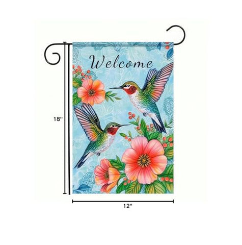 HOMETITUTE Hummingbird Floral Art Flag adds nature-inspired charm.