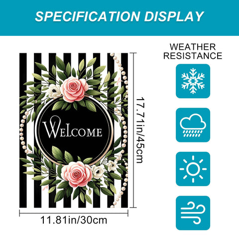 HOMETITUTE Outdoor 12x18 garden flag suited for lawn or patio display