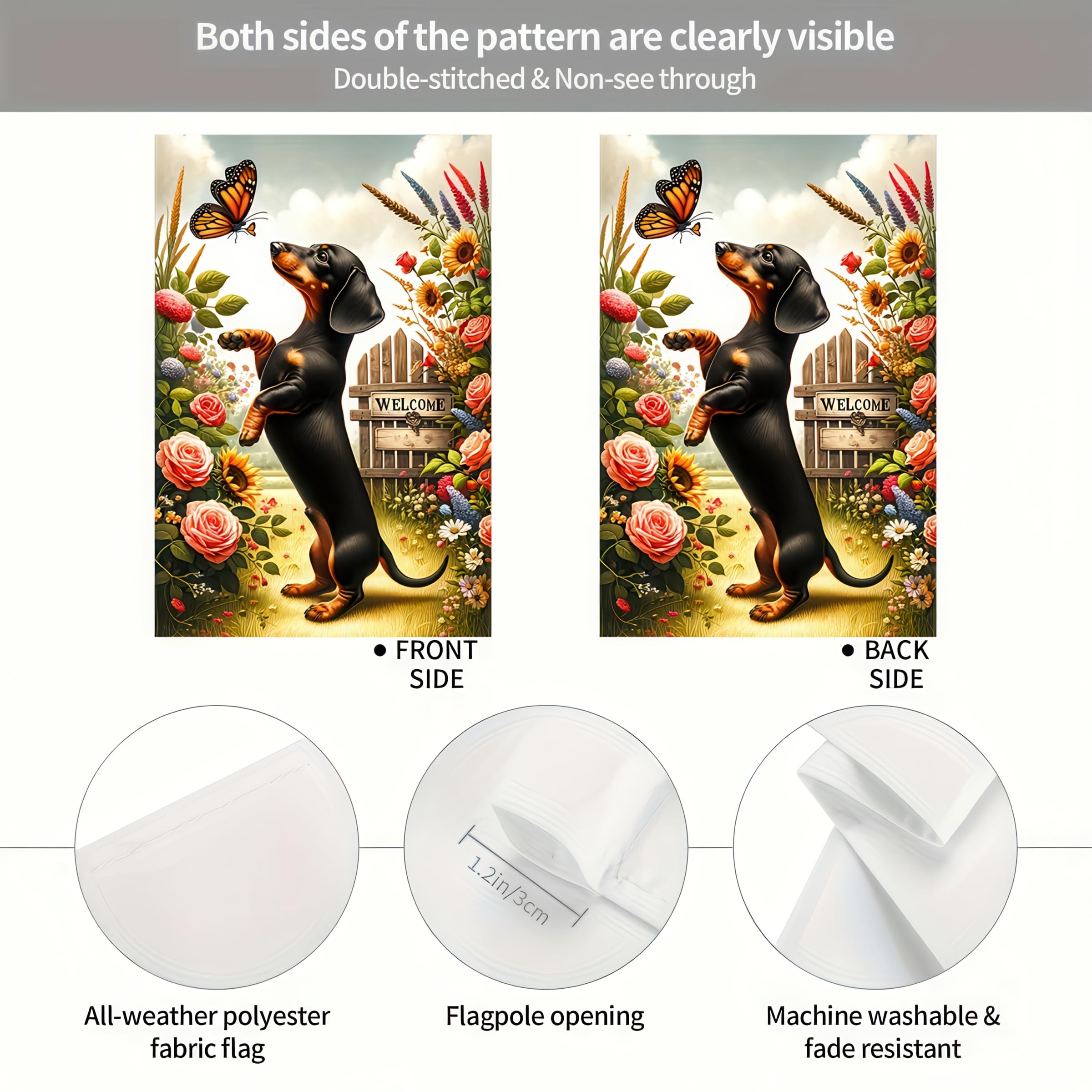 HOMETITUTE garden flag fabric resists fading for lasting curb appeal.
