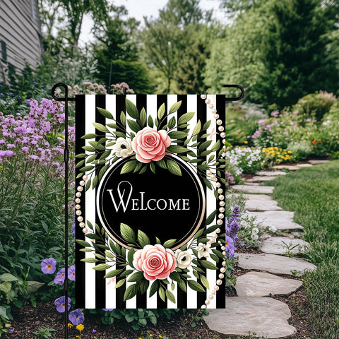 HOMETITUTE Porch garden flag welcome to enhance curb appeal