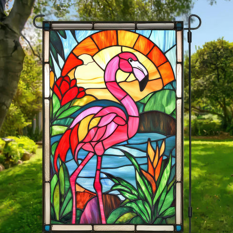 HOMETITUTE Tropical garden flag creates vacation-inspired ambience in any yard