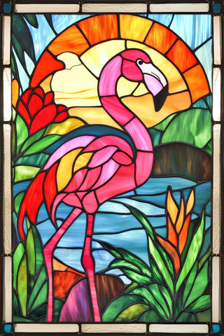 HOMETITUTE Tropical flamingo art flag for porch or patio welcome decor