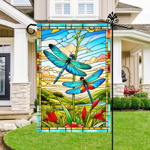 HOMETITUTE vivid stained glass artwork creates visual impact from any angle.