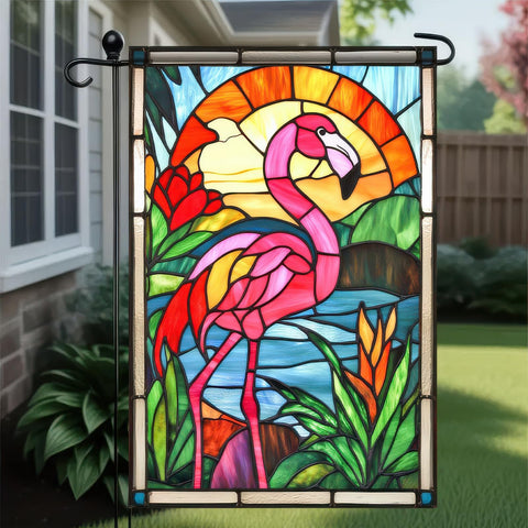 HOMETITUTE Welcome Summer Garden Flag with flamingo design for bright entryway charm