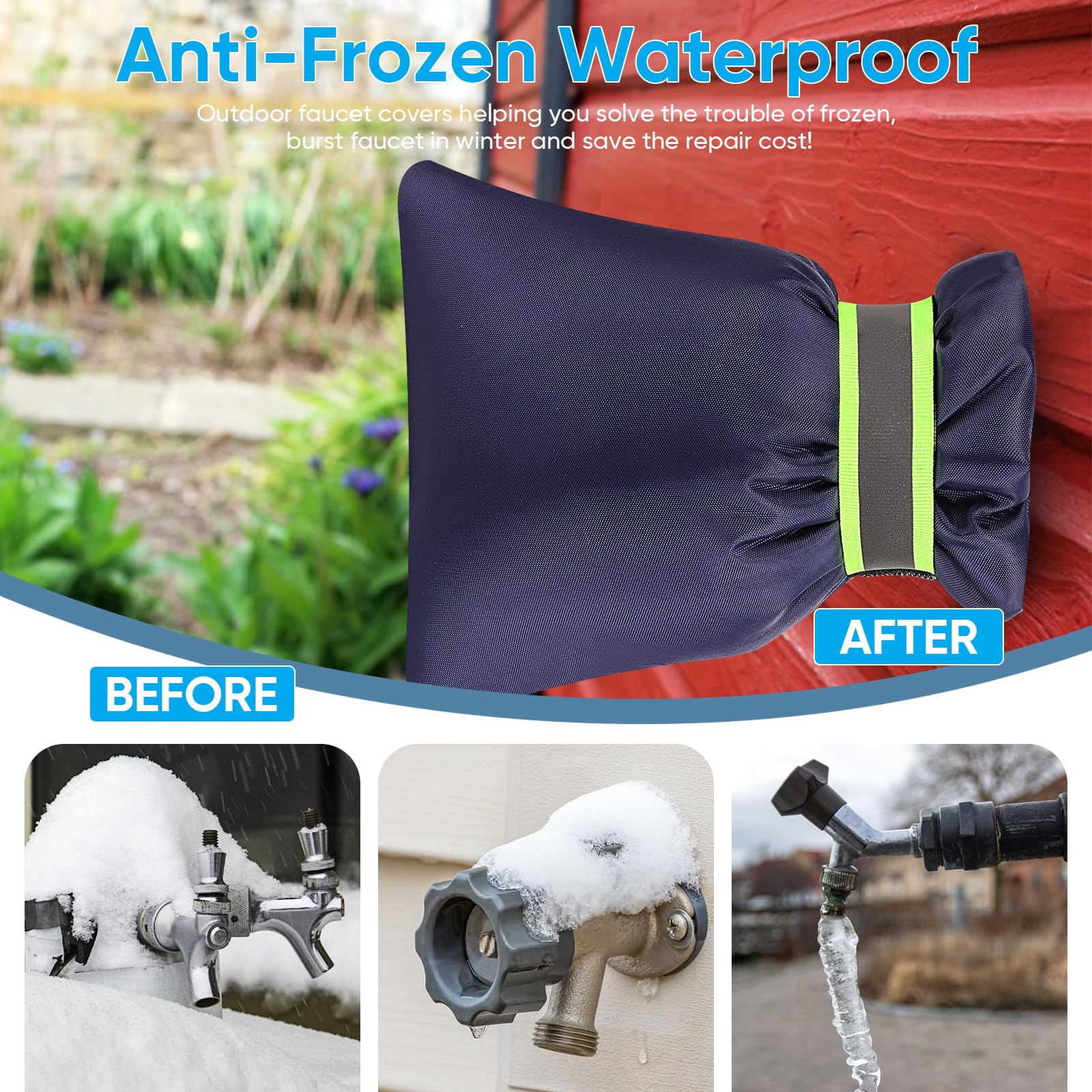 Hometopia blue outer fabric close-up showing water-repellent coating.