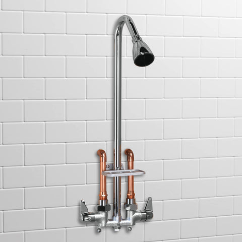 Homewerks exposed chrome shower head kit for outdoor spa use
