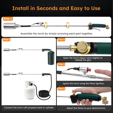 HomeyVenture kit includes a 10ft CSA hose for safe, versatile tank compatibility.