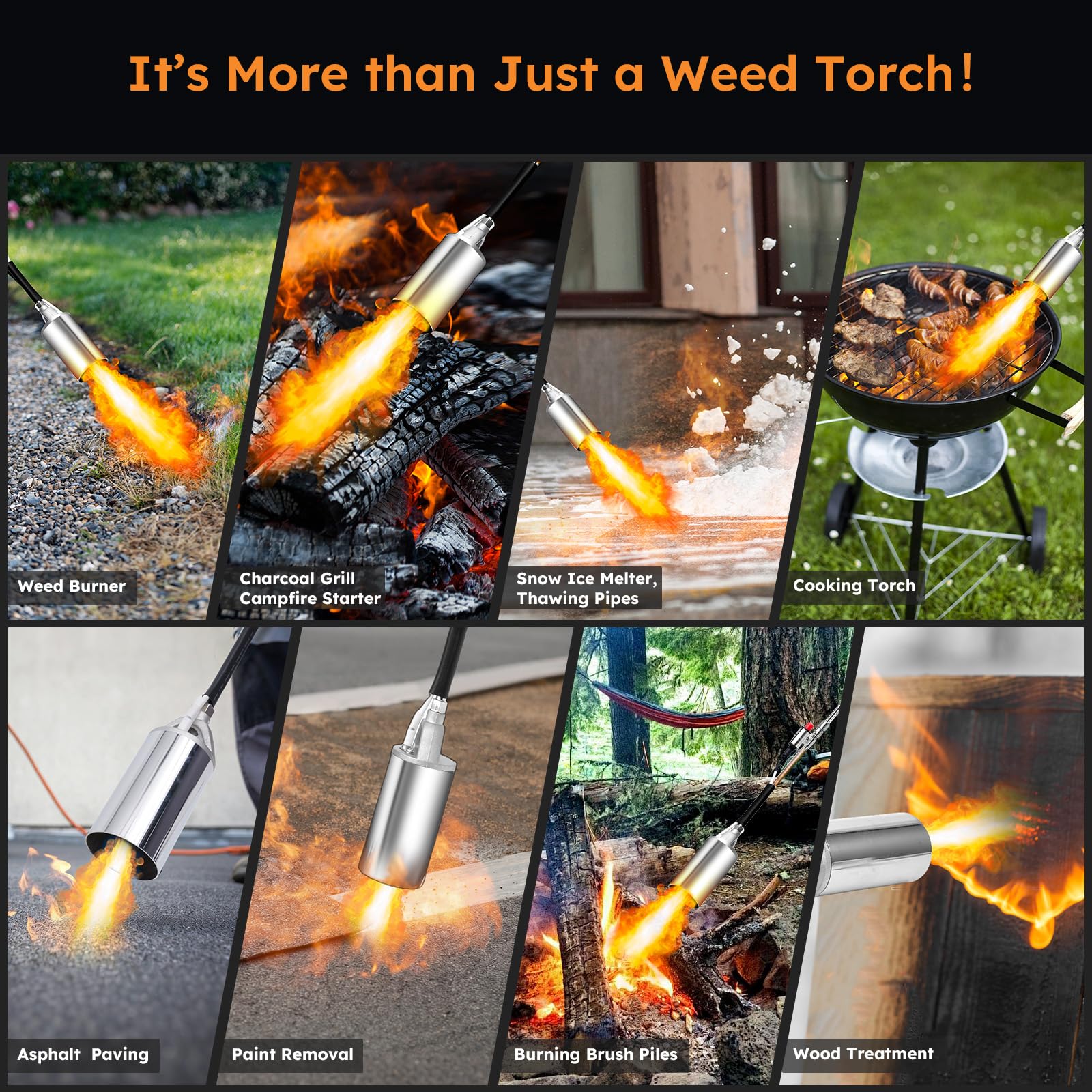 HomeyVenture weed torch ideal for ice and snow melting on driveways.