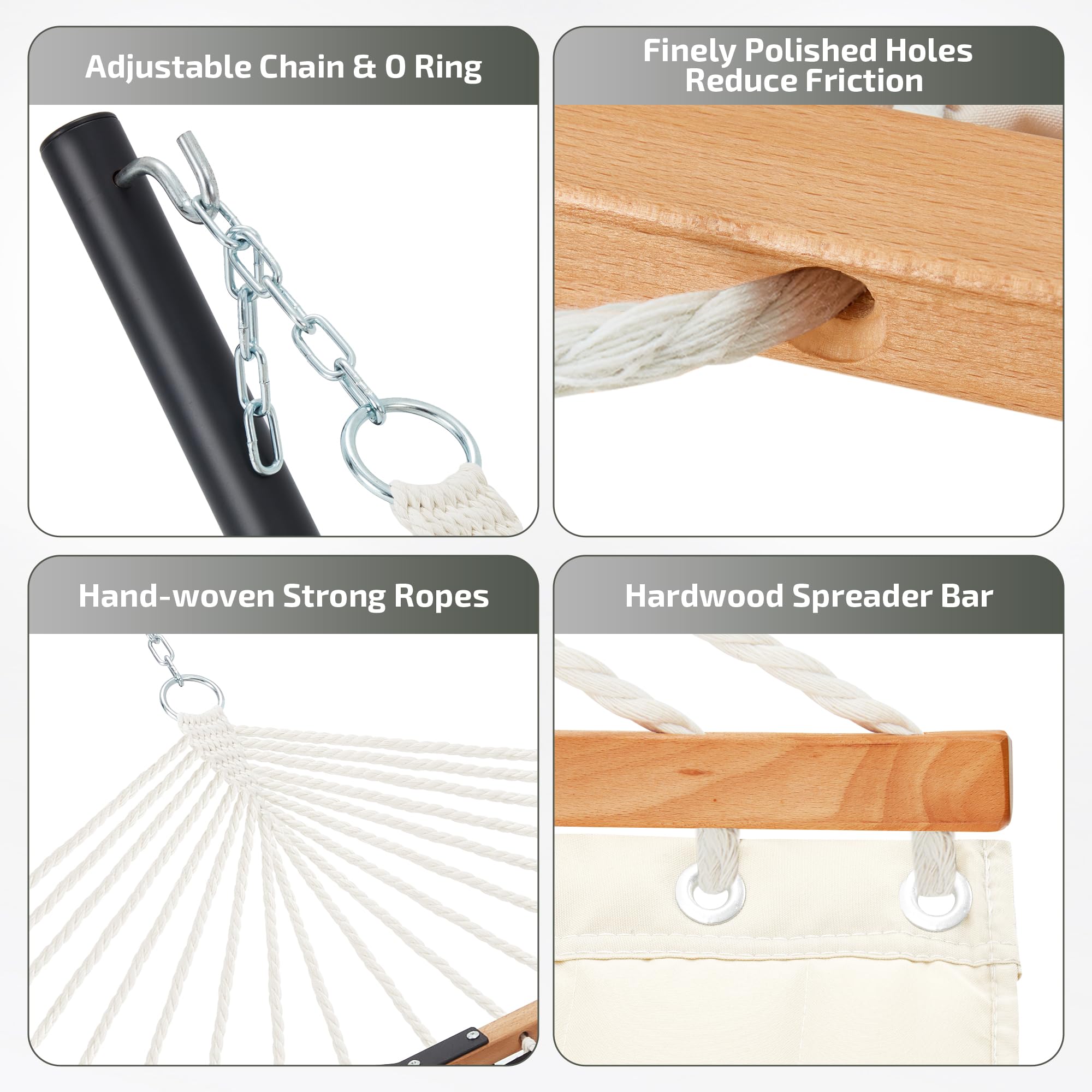 Homgava hammock suitable for outdoor or indoor use for versatile lounging.