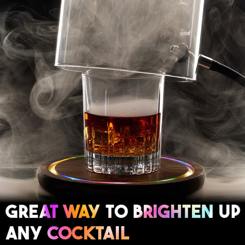 Homia rainbow LED lights inside the dome offer a vibrant display while infusing drinks.