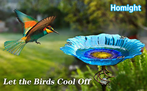 Homight bird watering and feeding attractor for yard birds