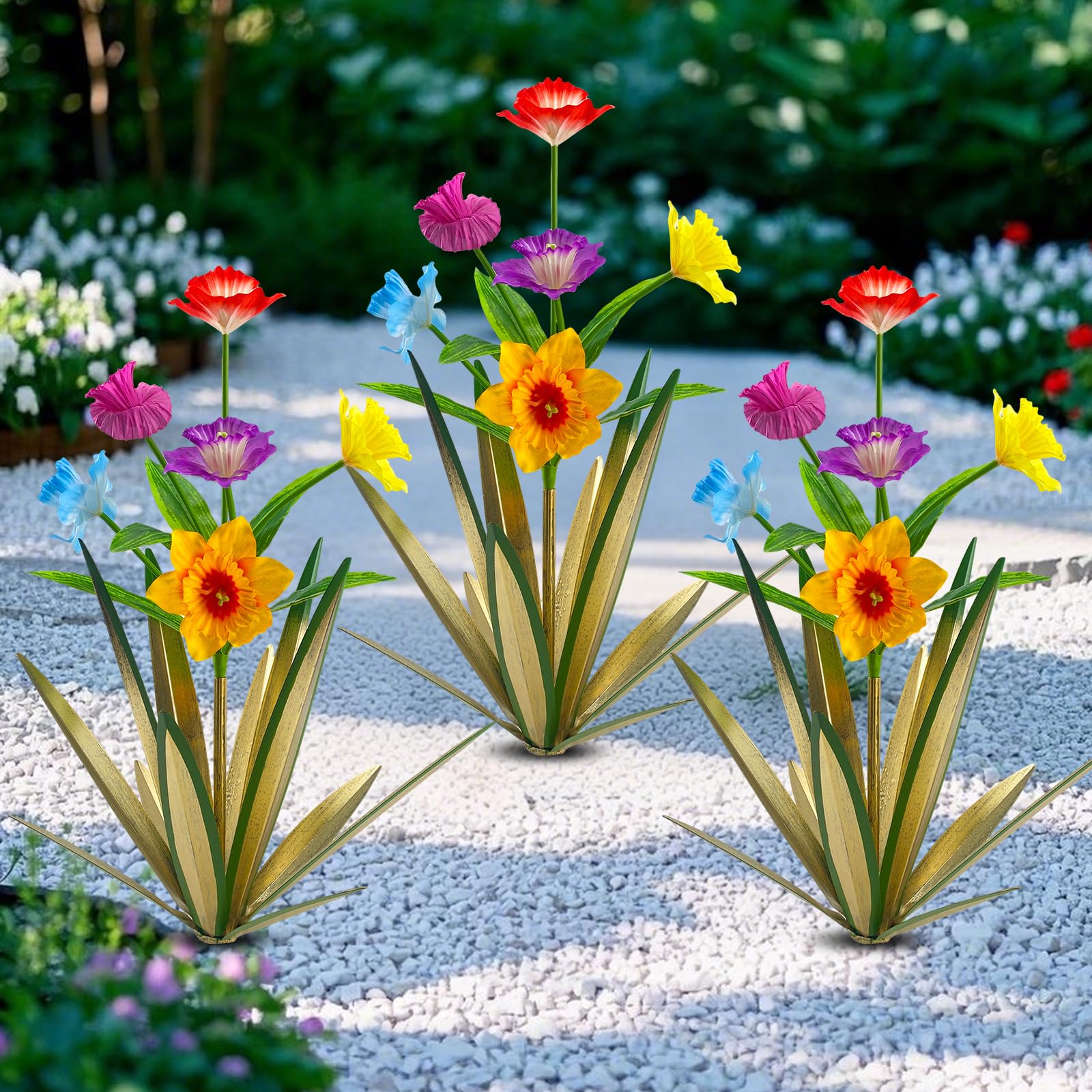 Homight metal agave plant outdoor decoration, weather-resistant sculpture for yards.