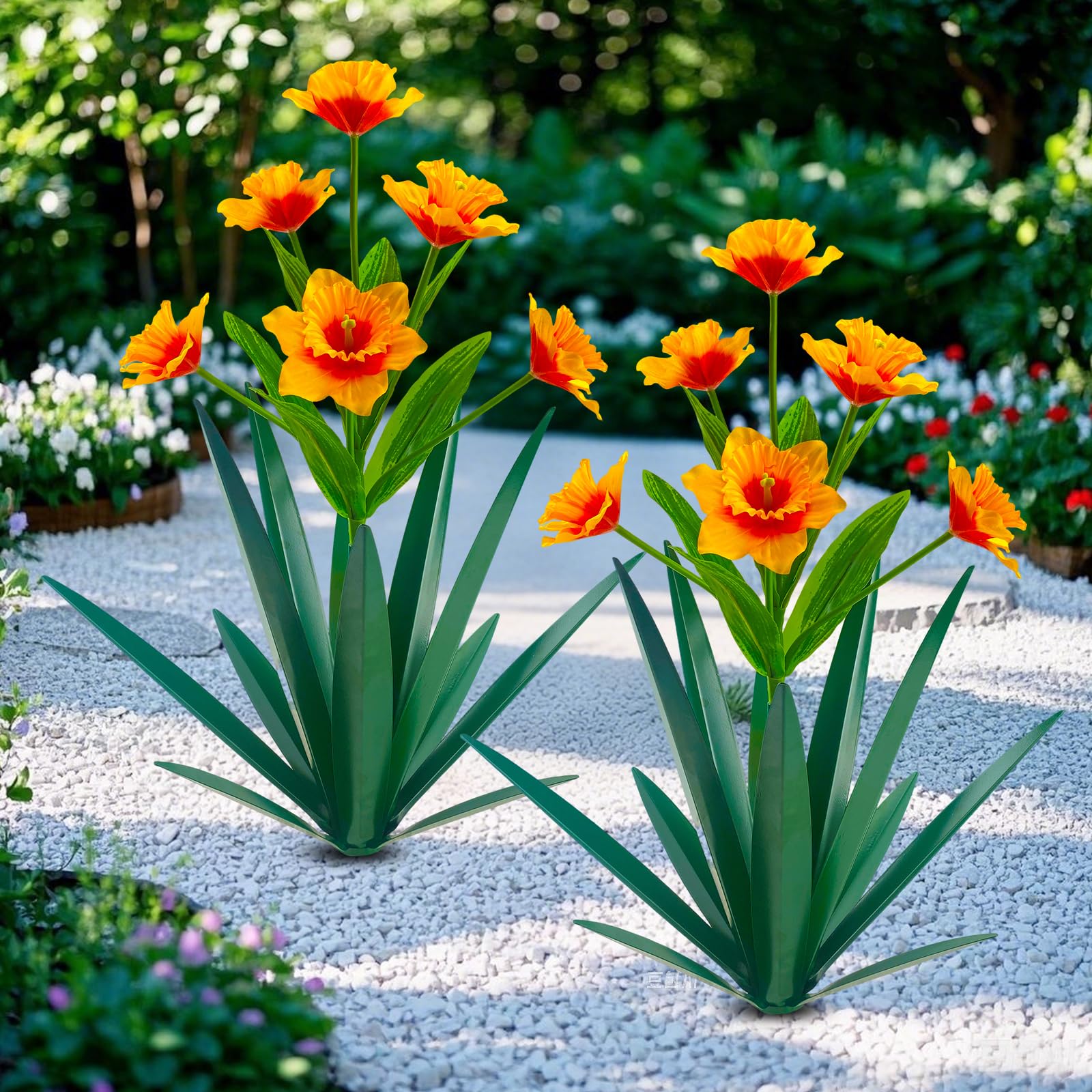 Homight metal agave plant side view for striking outdoor decor and curb appeal.