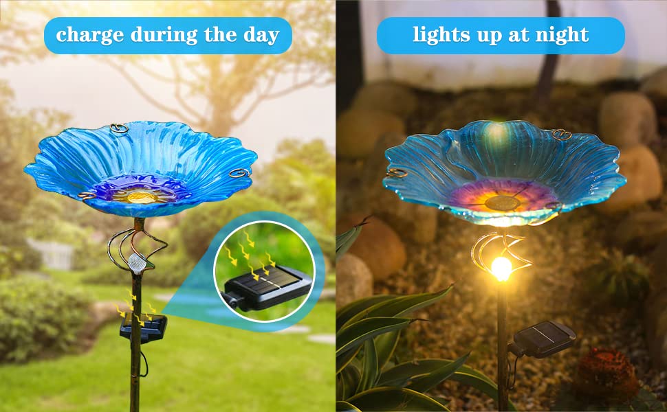 Homight serene garden decor with soft night illumination